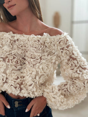 Top rose décolleté chic harmony