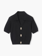 Top tricot col V vue de face soleil