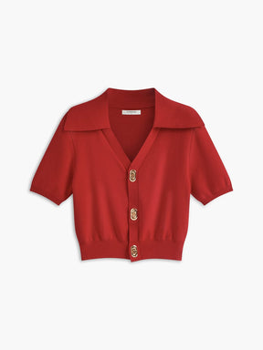 Top tricot col V style décontracté vent