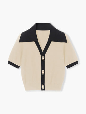 Top tricot col V vue de dos pluie