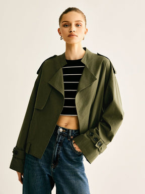 Trench ceinturé style décontracté douceur