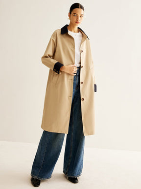 Détail des finitions du trench-coat raffinement