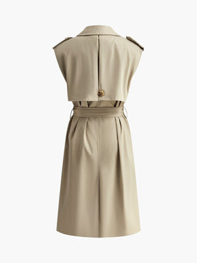 Trench gilet beige vue de côté - Gracieux
