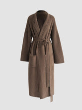 Trench long en maille marron tendance douceur