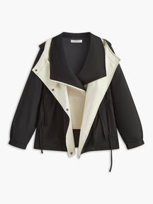 Veste bicolore oversize noir et blanc douceur