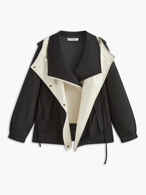 Veste bicolore oversize noir et blanc douceur