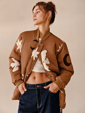 Veste bomber bohème marron liberté