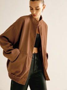 Veste bomber marron style décontracté harmonie