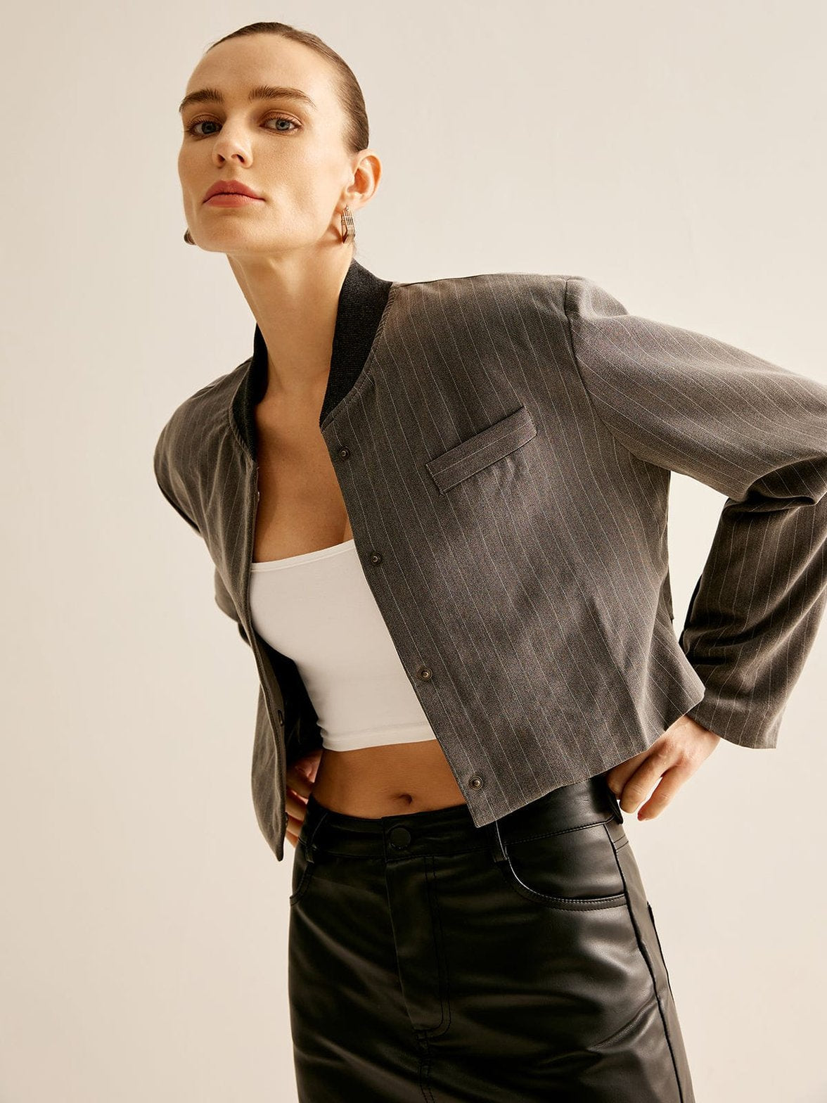 Veste bomber décontractée fluidité