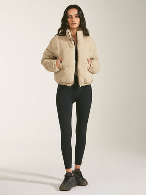 Veste courte côtelée beige stylée cool