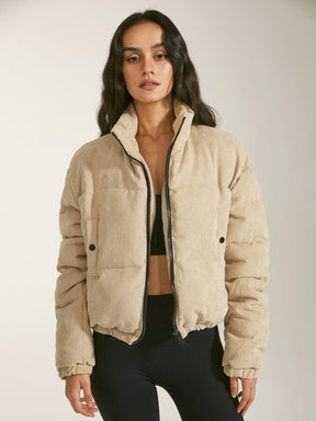 Veste bouffante décontractée beige funky