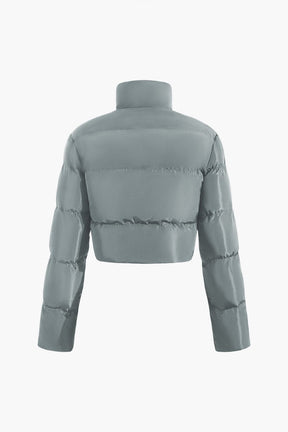 Veste bouffante noire vue de face neige