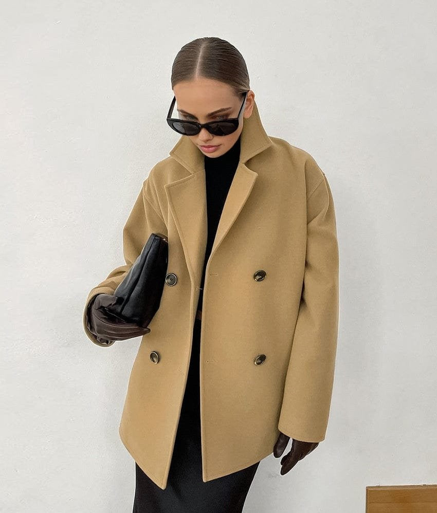 Veste coupe ample beige vue de dos harmonie