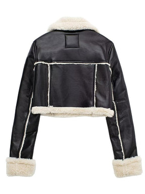 Veste fourrure détail zip liberté