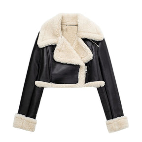 Veste hiver col fourrure sophistication