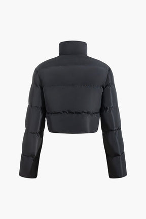 Veste courte col montant noire étoile