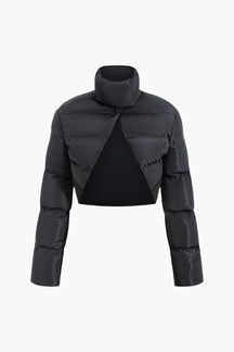 Veste courte matelassée noire élégante soleil