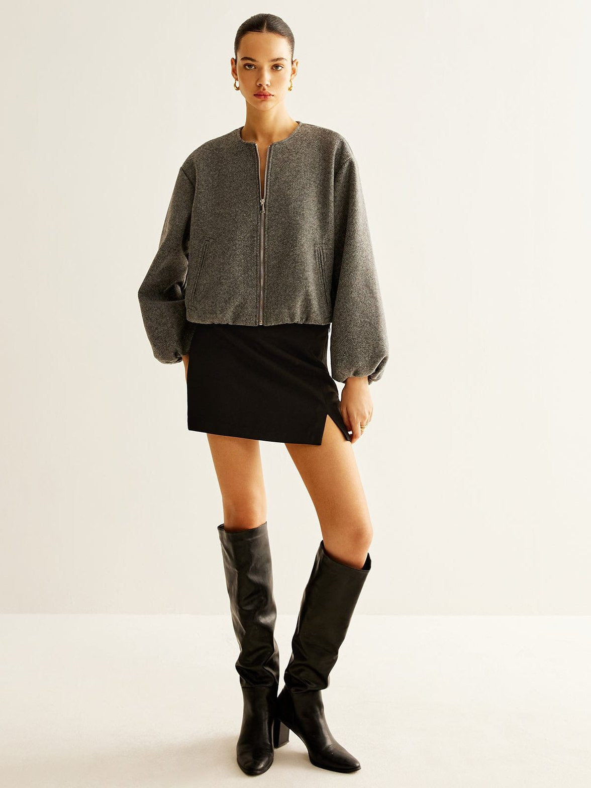 Détail zip veste bomber style