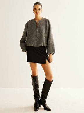 Détail zip veste bomber style