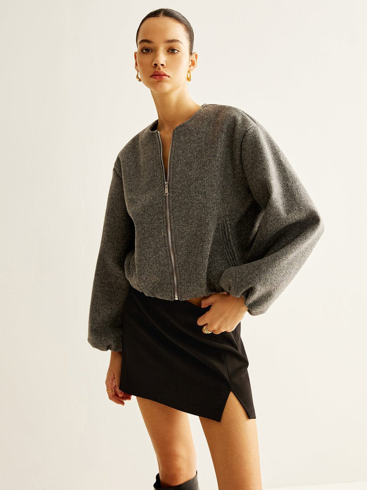 Veste courte moderne vue de profil confort