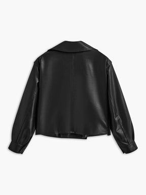 Veste courte en simili cuir détail poche jazzy