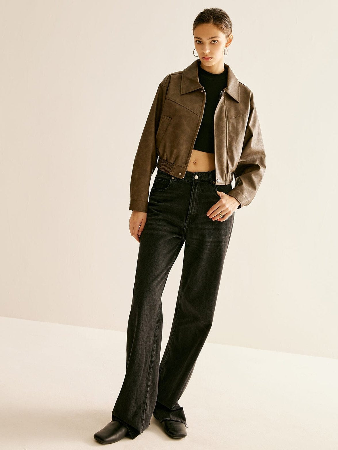Veste courte zippée élégante soleil