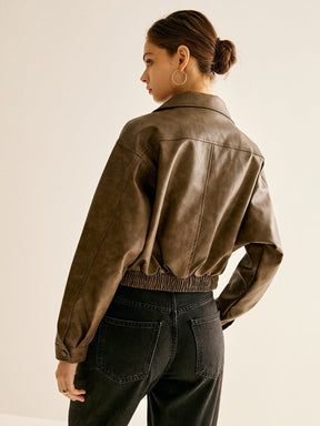 Veste style cuir décontractée lune