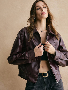 Veste style cuir finitions soignées shine