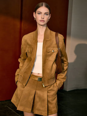 Veste courte casual détail poches grâce