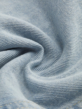 Veste en denim bicolore vue de côté étoile