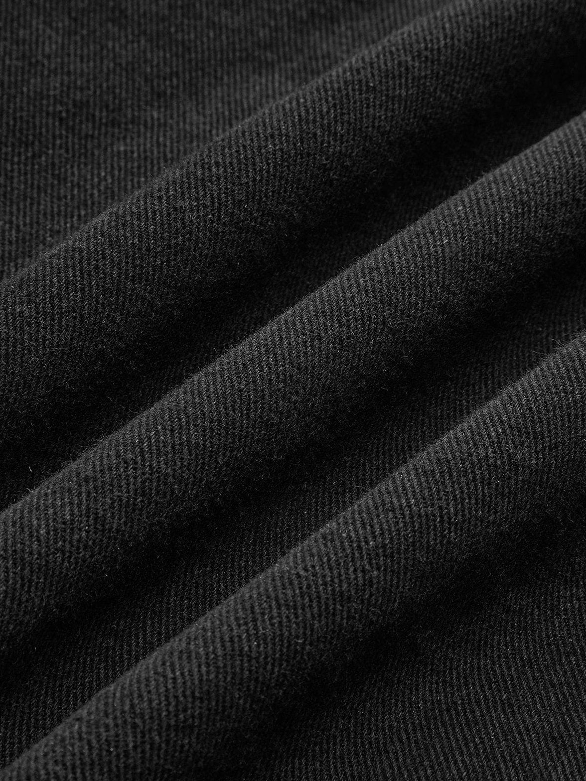 Veste denim noir col fourrure détail poche fraîcheur