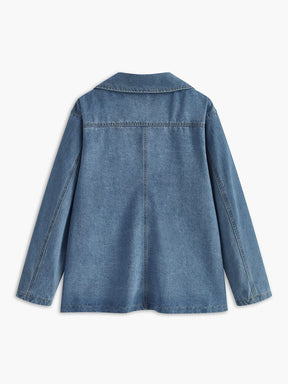 Veste en jean cargo style blazer vue de dos étoile
