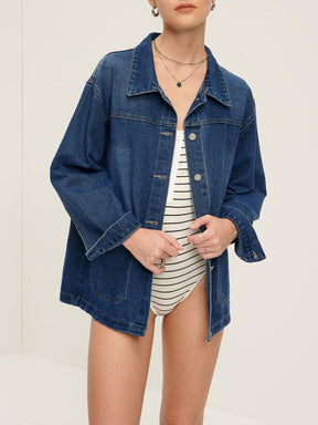 Veste en jean style décontracté vent