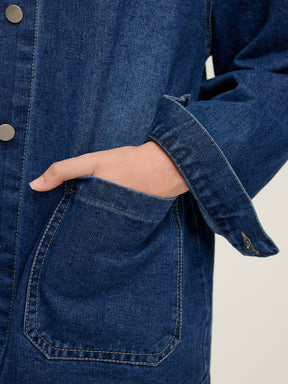 Détail poche veste en jean zéphyr