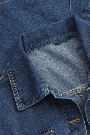 Détail ceinture veste denim vent