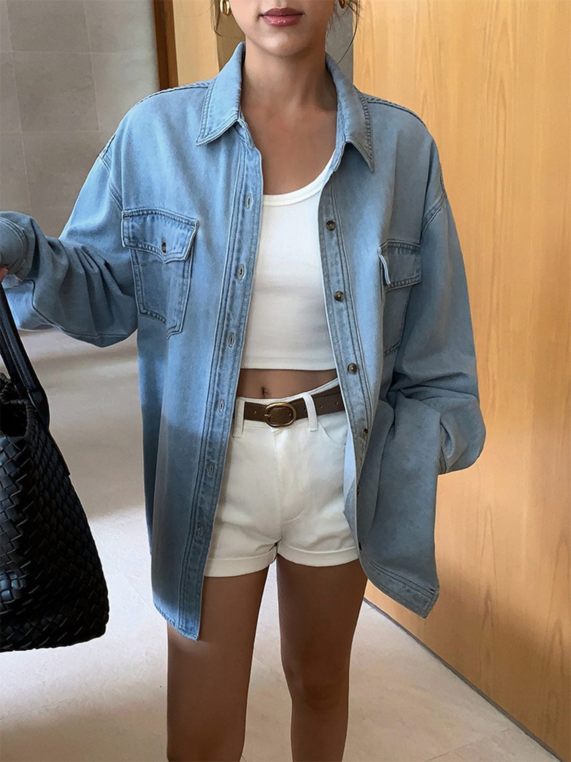 Vue de profil veste en jean casual rêve