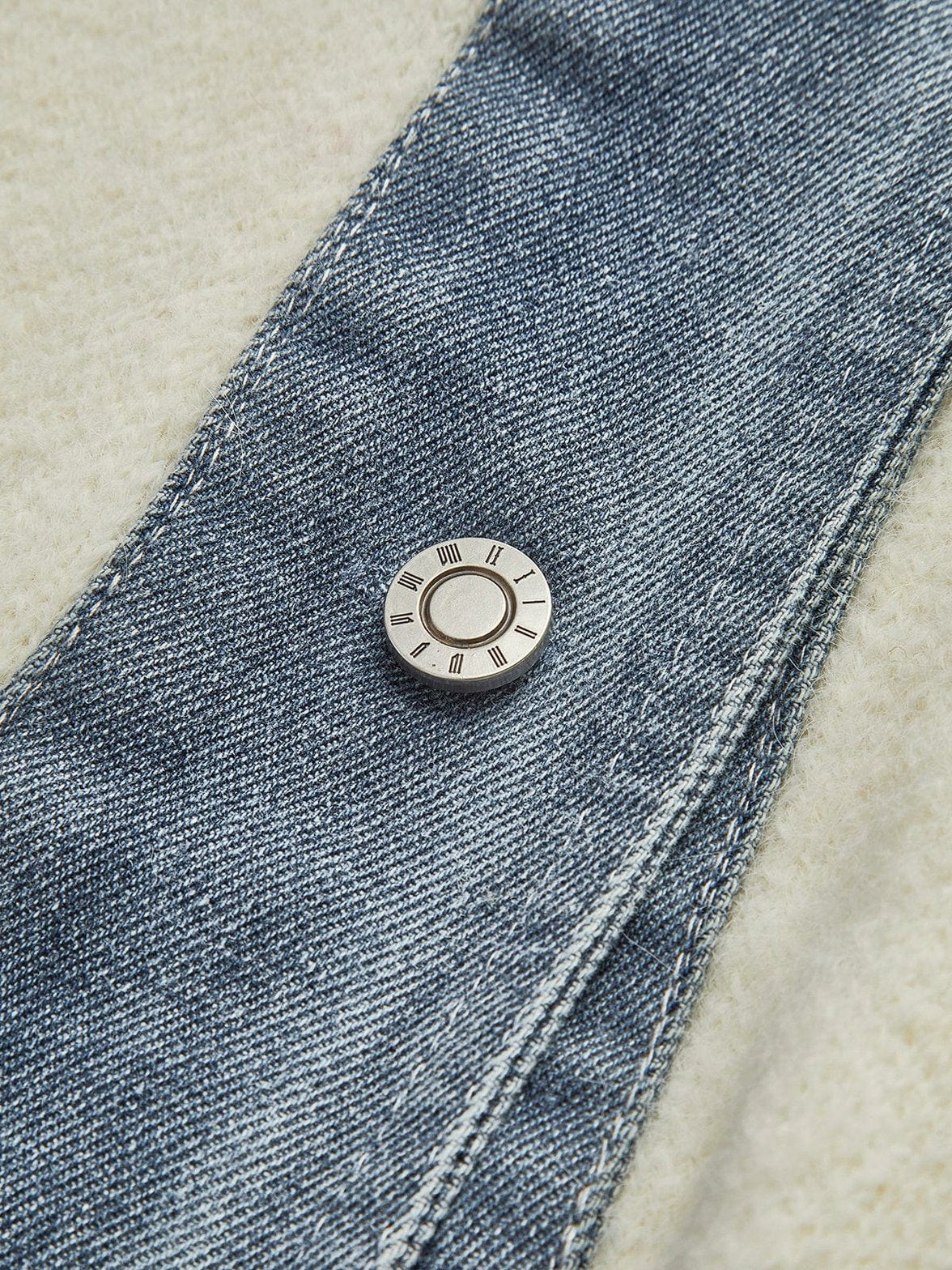 Veste tricotée finitions denim raffiné