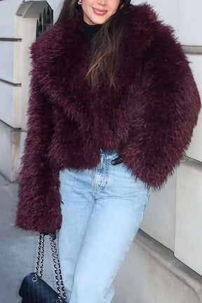 Veste douillette bordeaux luxe