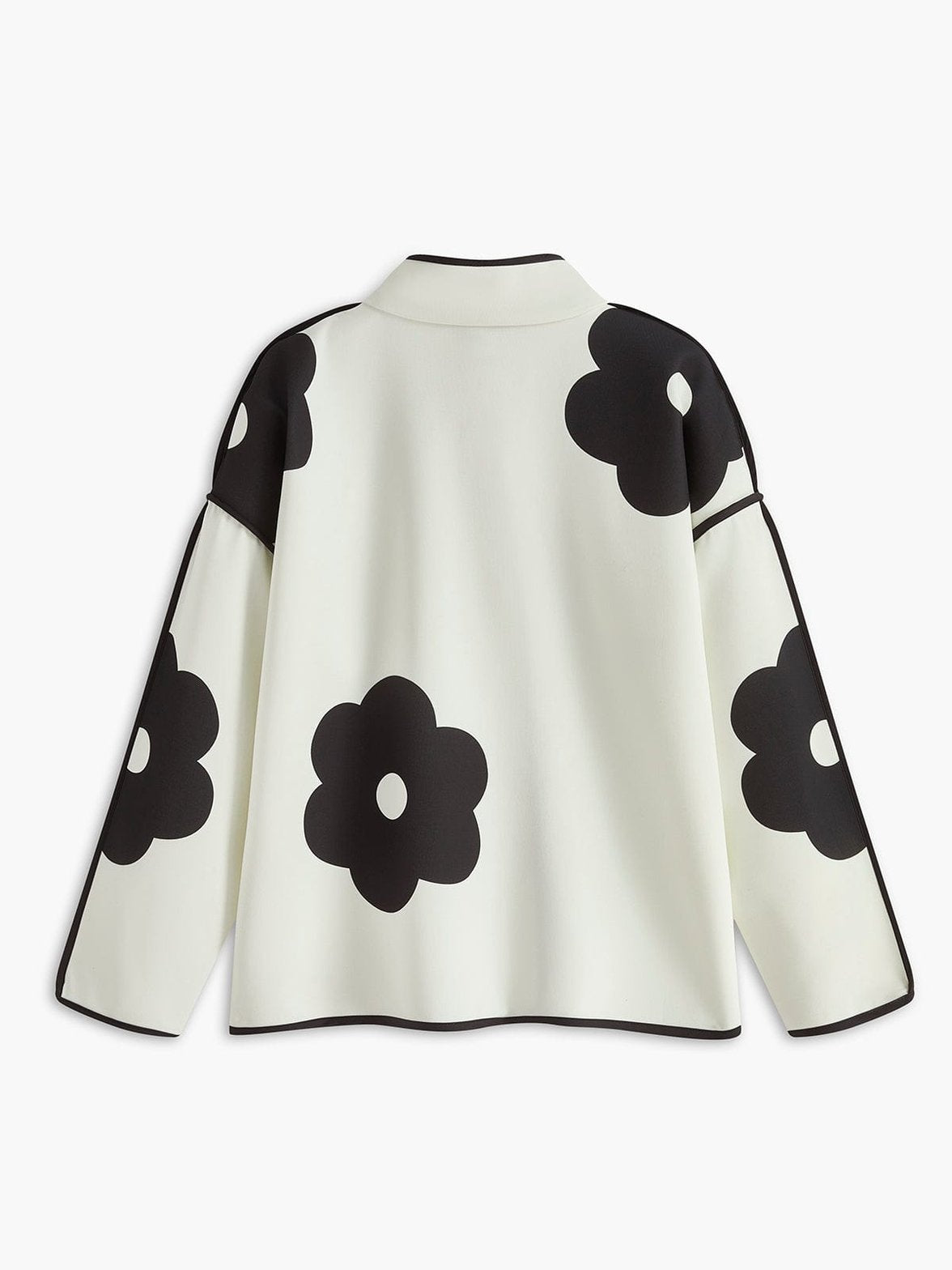Veste fleurie motif contrasté détail élégance