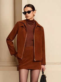 Veste en daim marron élégante parfait