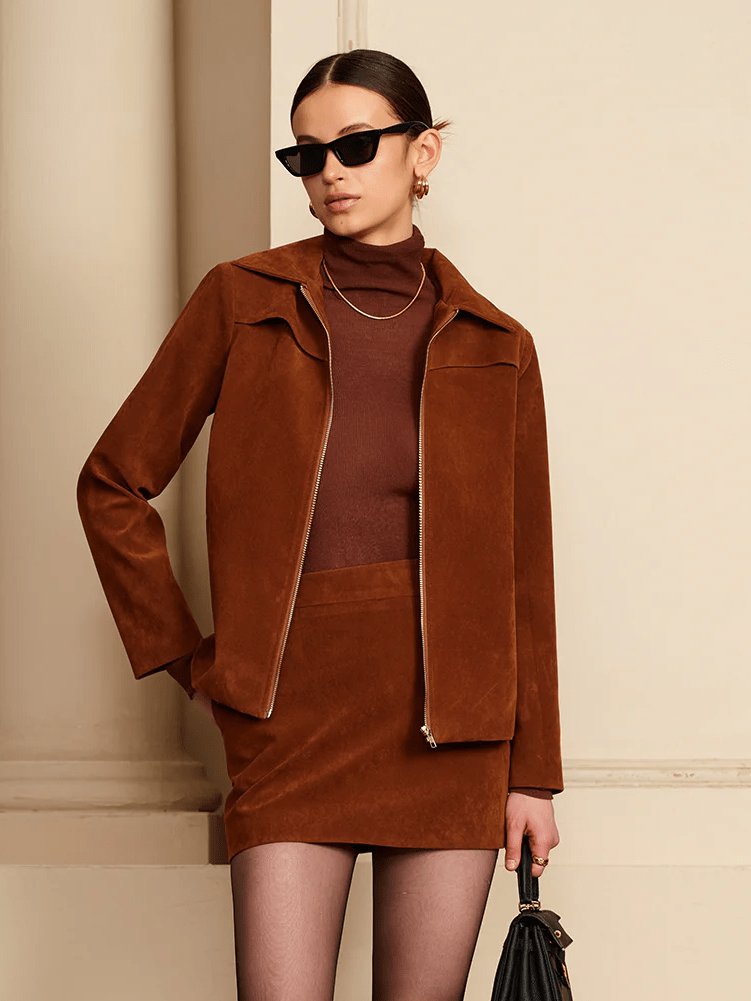Veste en daim marron élégante parfait