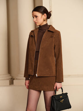 Veste daim détail mode