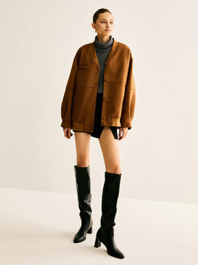 Veste en simili cuir vue de profil ocean