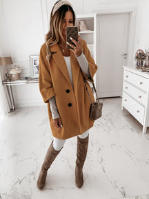 Veste longue moderne blanc cassé étoile
