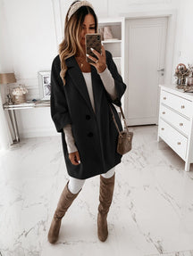 Veste longue chic blanc pur fleur