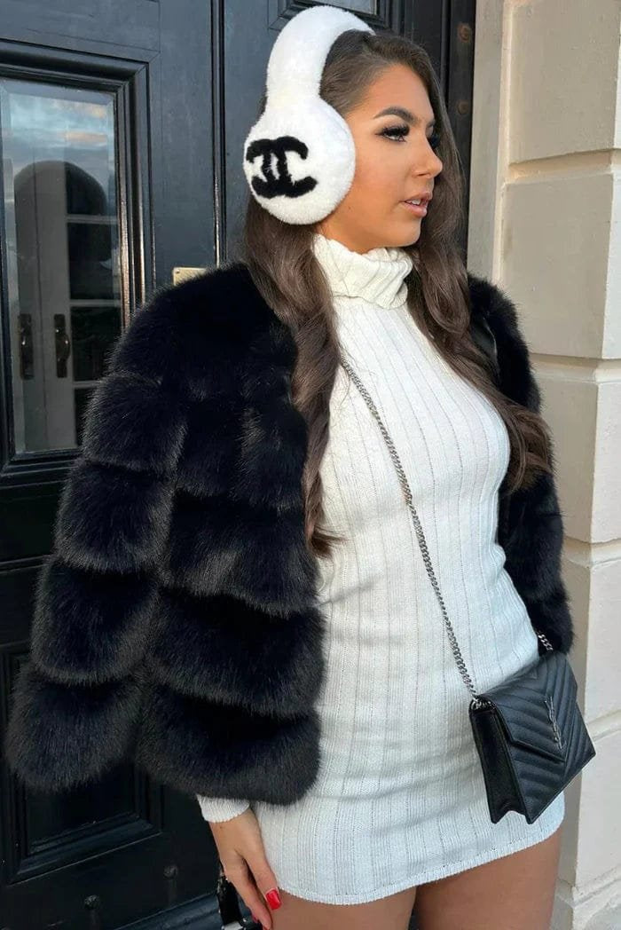 Veste fausse fourrure portée cosy