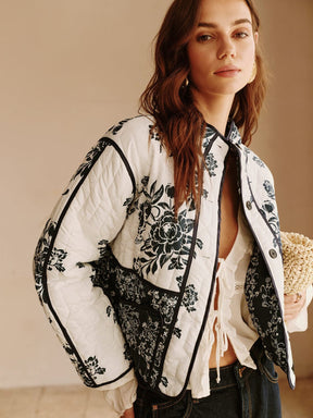 Détail motif floral veste douceur
