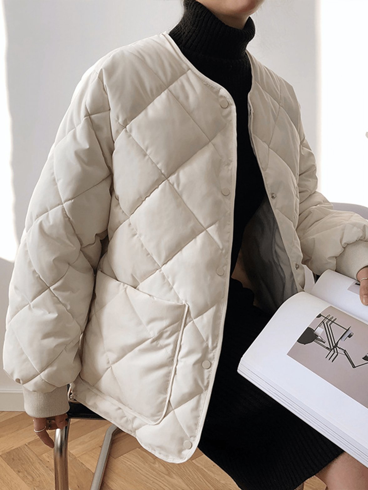 Veste matelassée beige élégante douceur