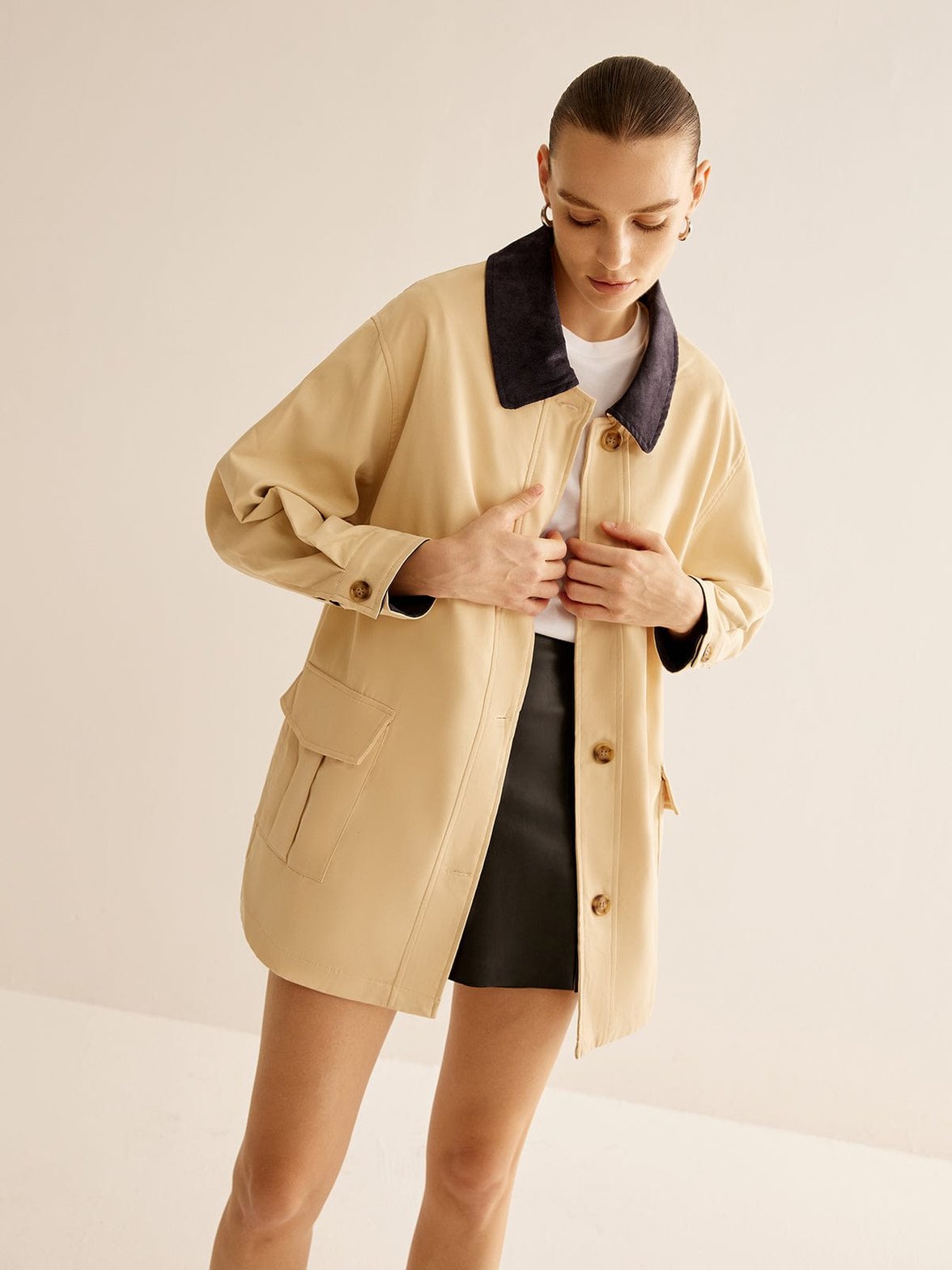 Détail poche veste oversize brise