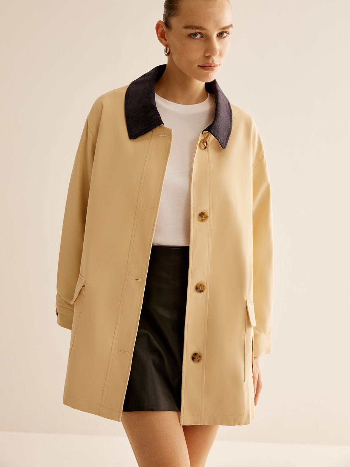 Vue latérale veste coton casual étoile